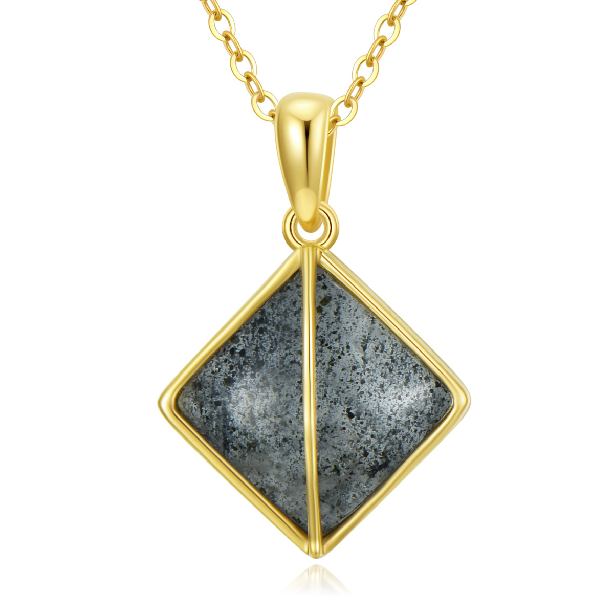 18K Gold Herkimer Diamond Pendant Necklace-1