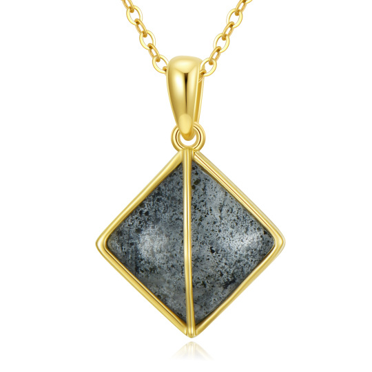 10K Gold Herkimer Diamond Pendant Necklace