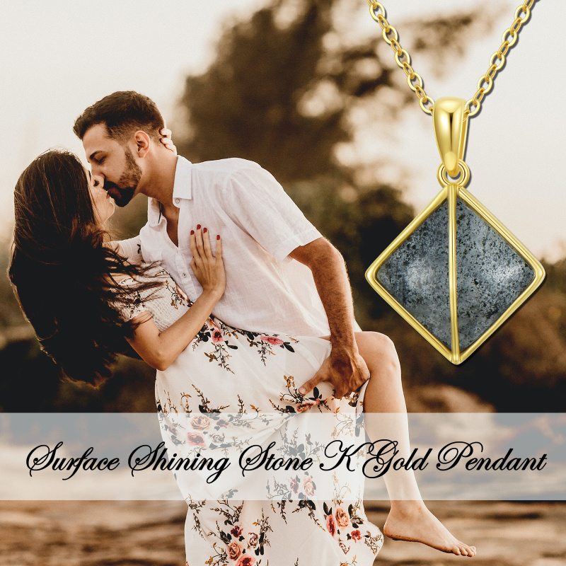 Halskette mit Anhänger aus 10-karätigem Gold mit Herkimer-Diamanten-6