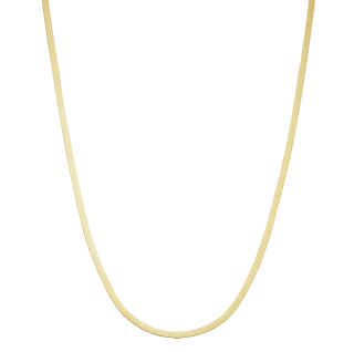 Sterling Silver with Gold Plated Herringbone Chain Necklace 2mm-3