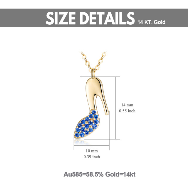 14K Gouden Cubic Zirkonia Hak Hak Schoenen Hanger Ketting-6