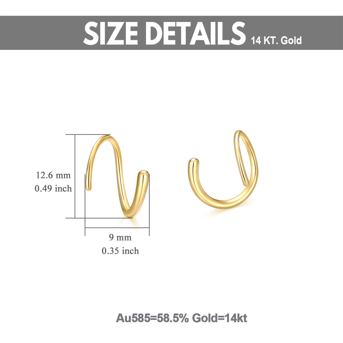 Brincos de argola em ouro 14K-5