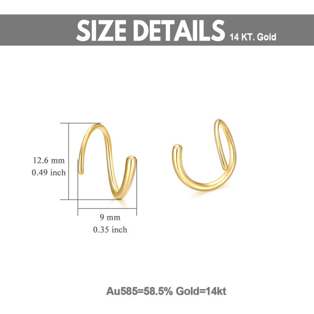 Orecchini a cerchio a spirale in oro 14K-5