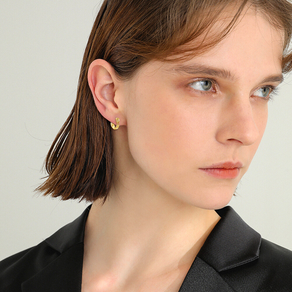 10K Gold Hoop Earrings-2
