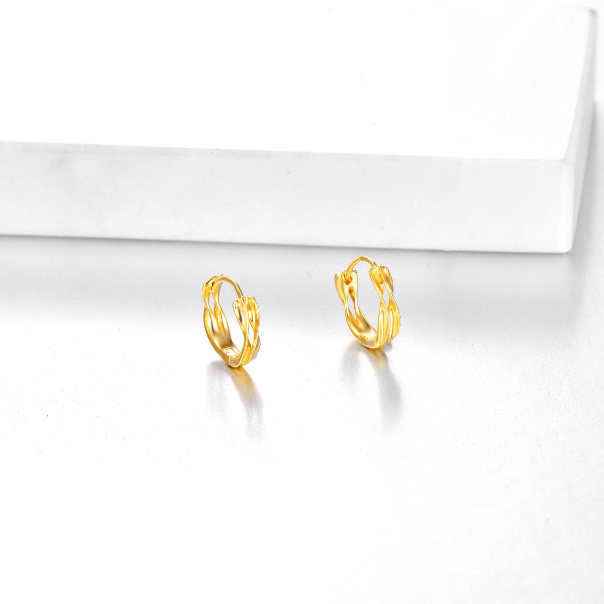 Boucles d'oreilles créoles en or 14 carats-3