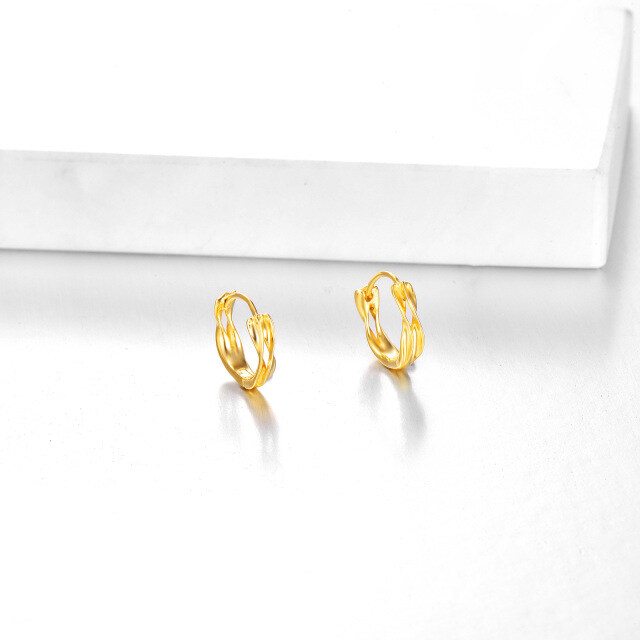 Brincos de argola em ouro 14K-3