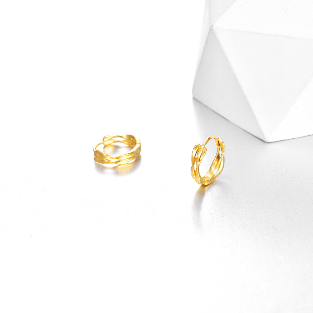 10K Gold Hoop Earrings-4