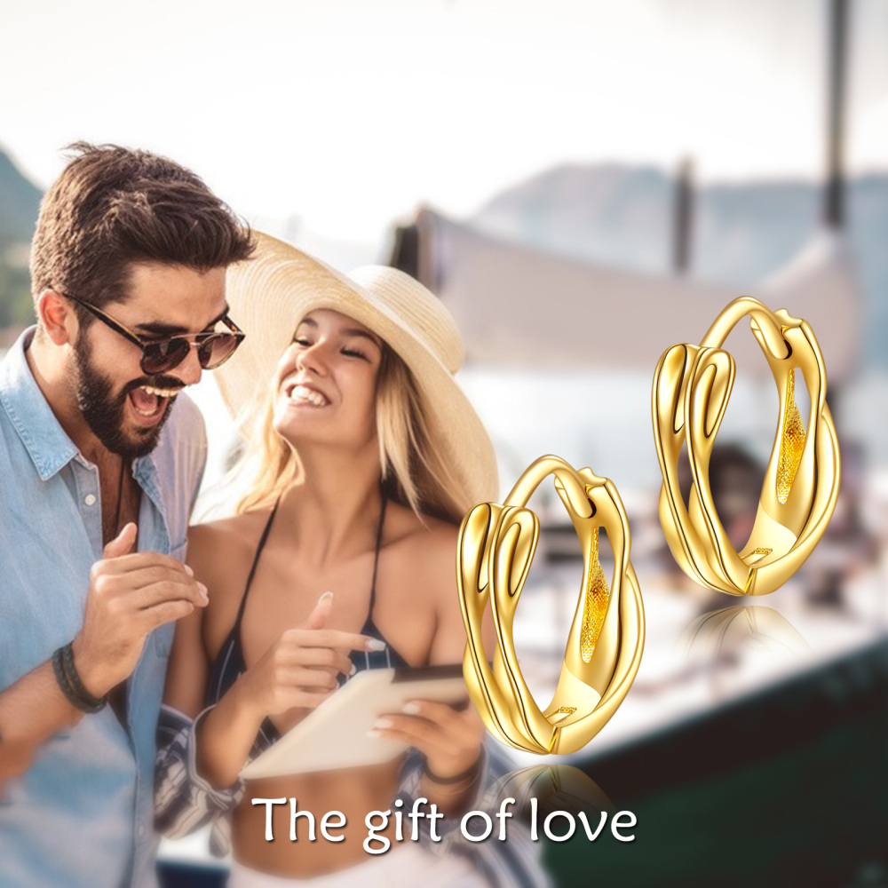 10K Gold Hoop Earrings-5
