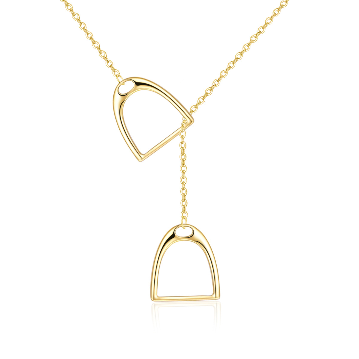 14K Gouden Hoefijzer Verstelbare Y Ketting-1