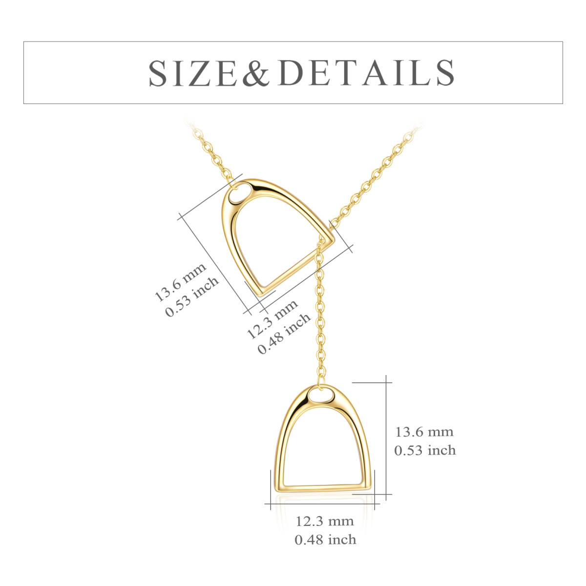 14K Gold Horseshoe Adjustable Y Necklace-6