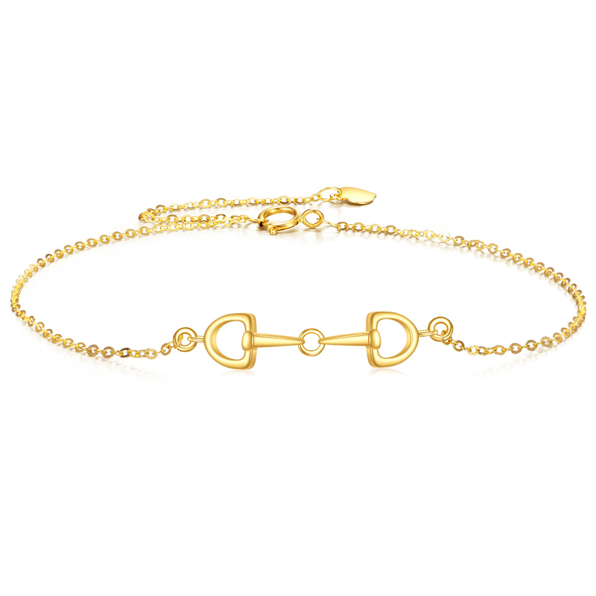 10K Gold Horseshoe Charm Bracelet-1