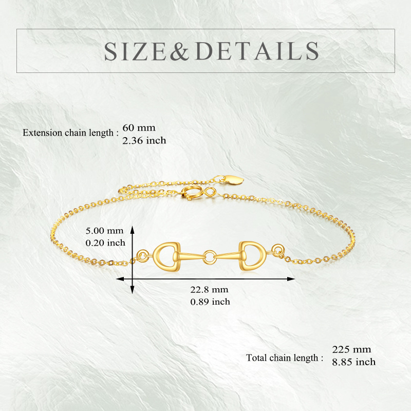 Pulsera con dije de herradura de oro de 14 quilates-5