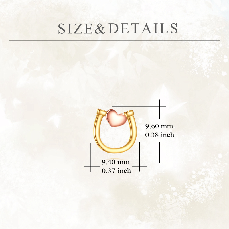 Kolczyki w kształcie podkowy z białego złota 14K-5