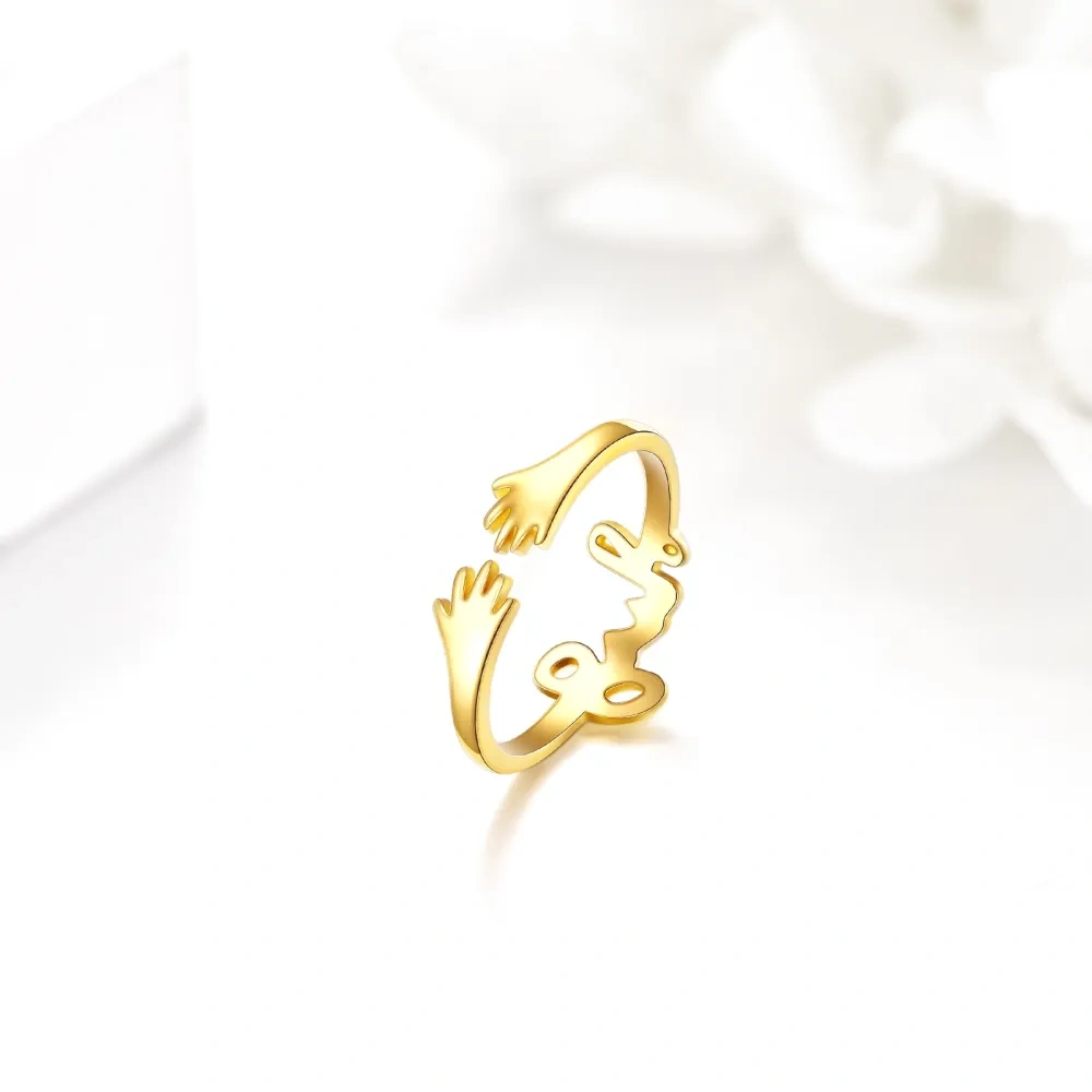 Anillo Abierto Abrazo de Oro 10K-4