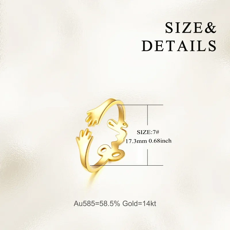 Anillo Abierto Abrazo de Oro 18K-5