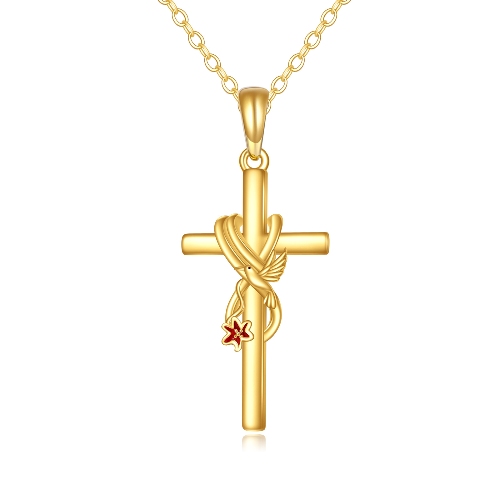 14K Gold Cross Humm… - image