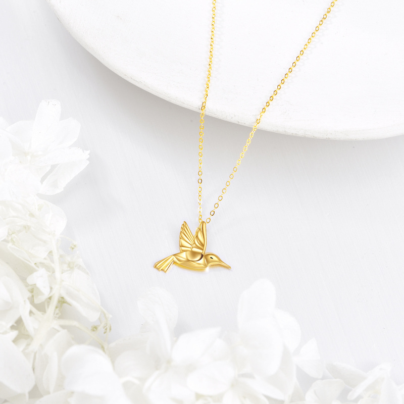 14K Gold Hummingbird Urn Necklace for Ashes-3