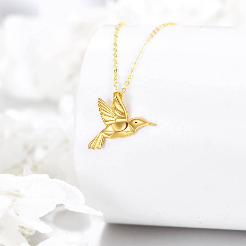 14K Gold Hummingbird Urn Necklace for Ashes-4
