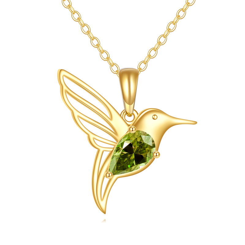 Collier avec pendentif colibri en or 10K et zircon cubique-18