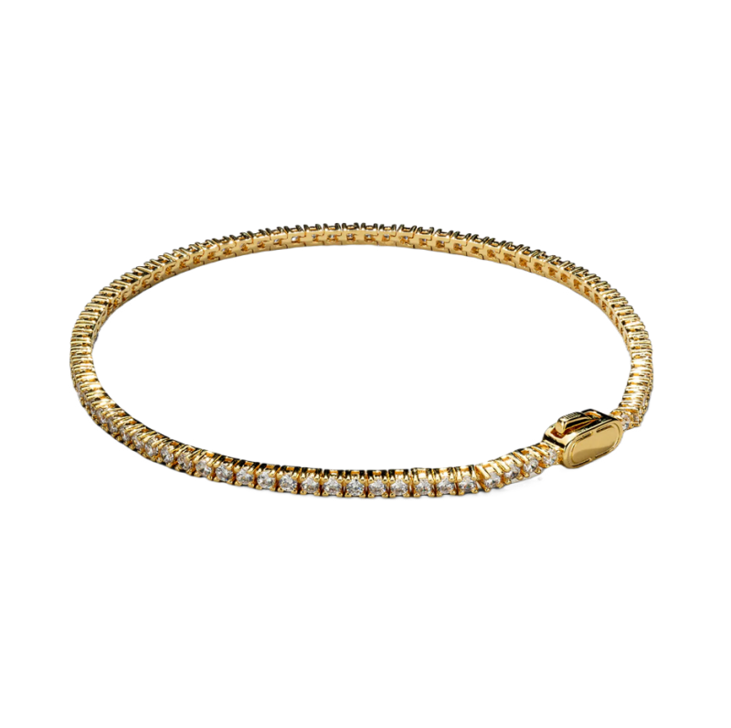 Pulsera de cadena de tenis helada de 2 mm en plata de ley con baño de oro amarillo-1