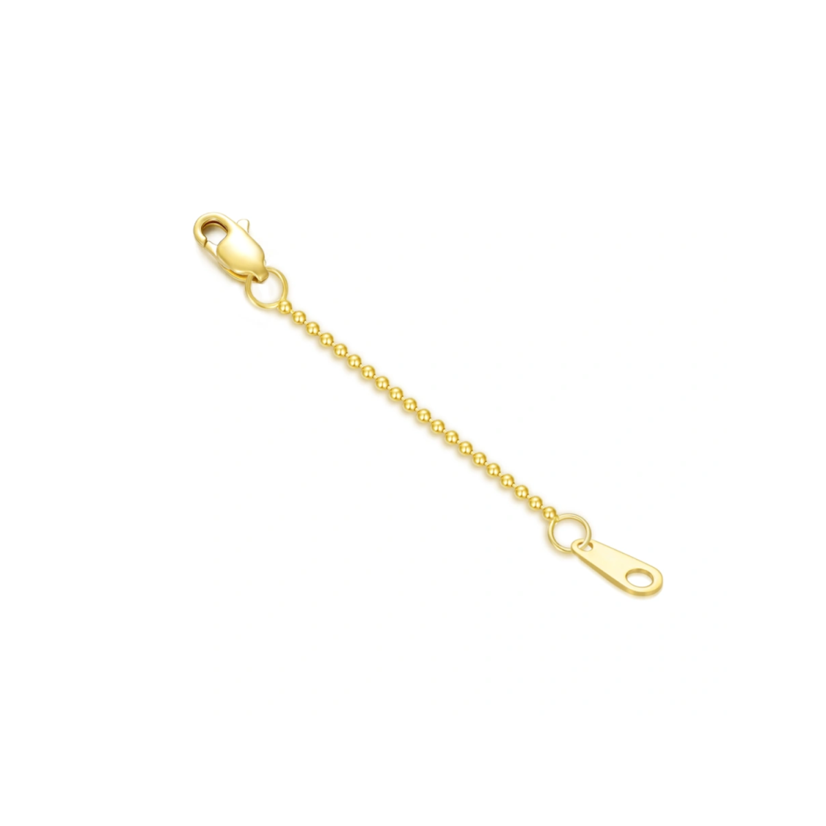 14K Gold 2.5 Inches Bead Station Chain Extender-1