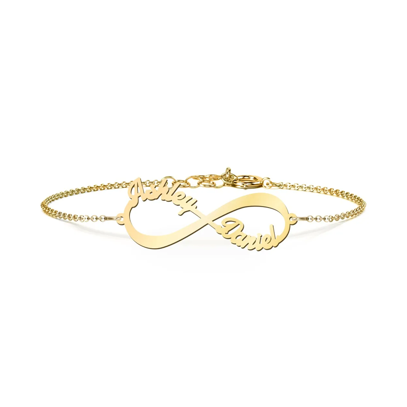 14-K-Gold-Unendlich-Liebe-Namen-Armband auf Maß-1