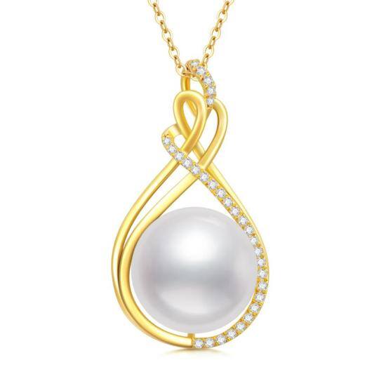 Collana con ciondolo a simbolo infinito in oro 14K con zirconia cubica