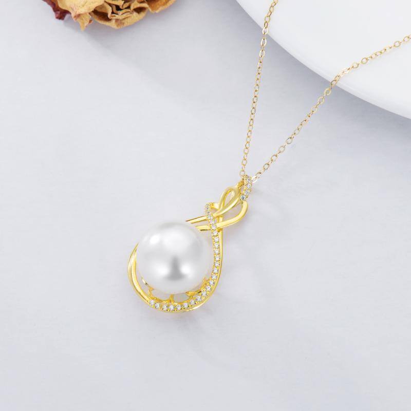 18K Gold Cubic Zirconia Infinite Symbol Pendant Necklace-4