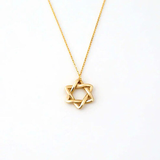 10K Gold Infinity Star Of David Pendant Necklace