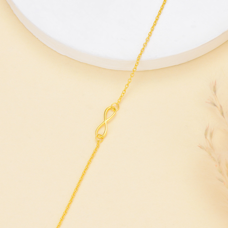 Bracciale con ciondolo simbolo dell'infinito in oro bianco 10K-4