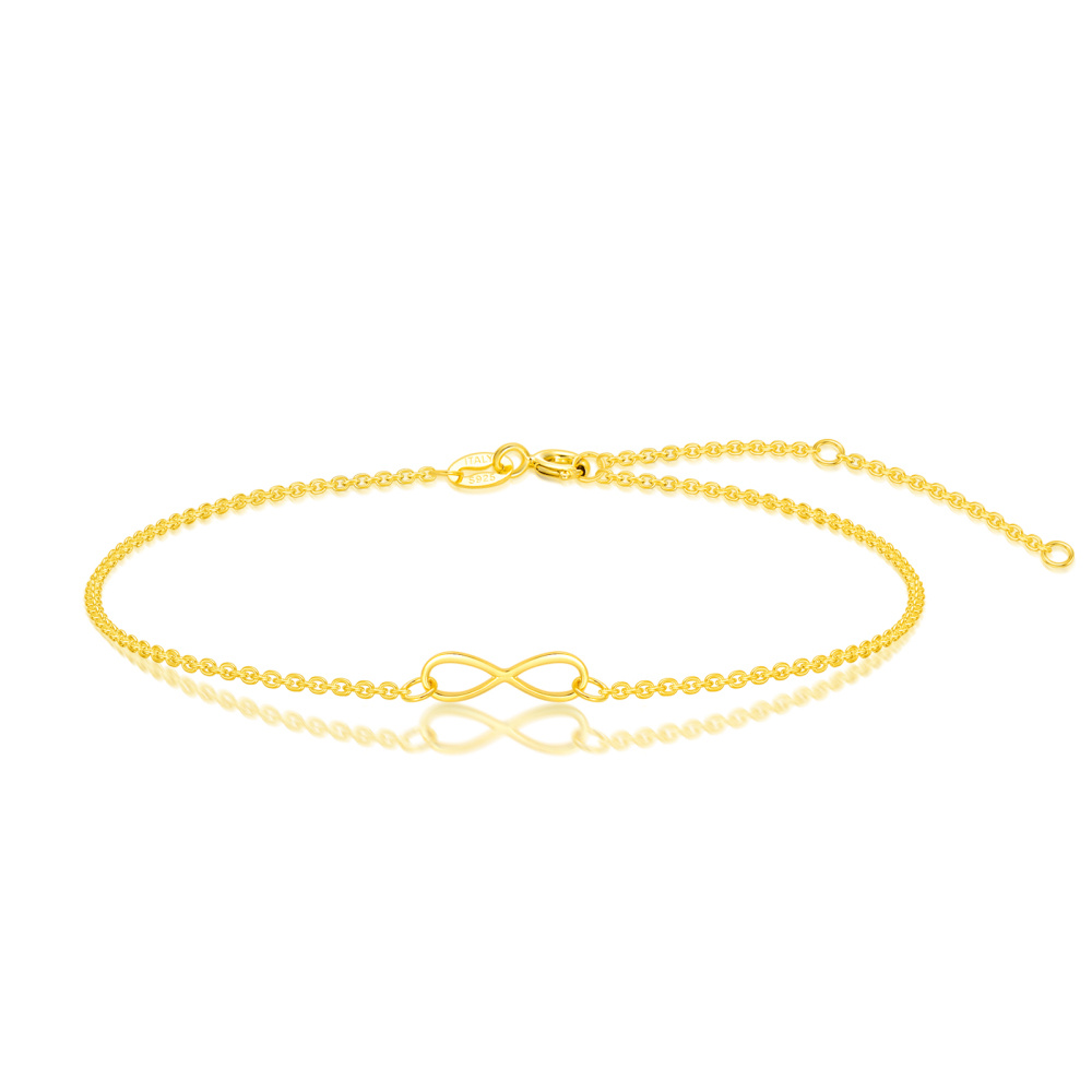 10K Gold Infinity Symbol Charm Bracelet-1