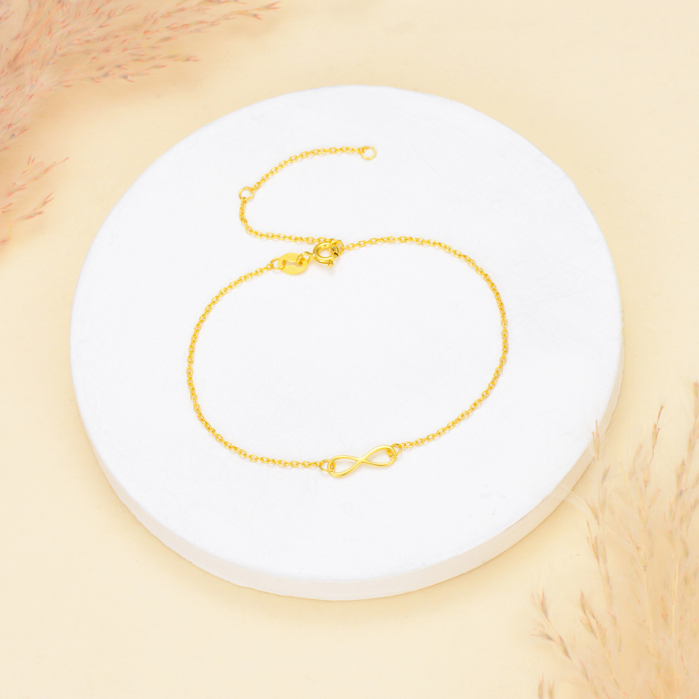 10K Gold Infinity Symbol Charm Bracelet-3