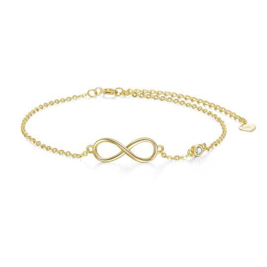 Bracciale con ciondolo con simbolo dell'infinito in oro 14K