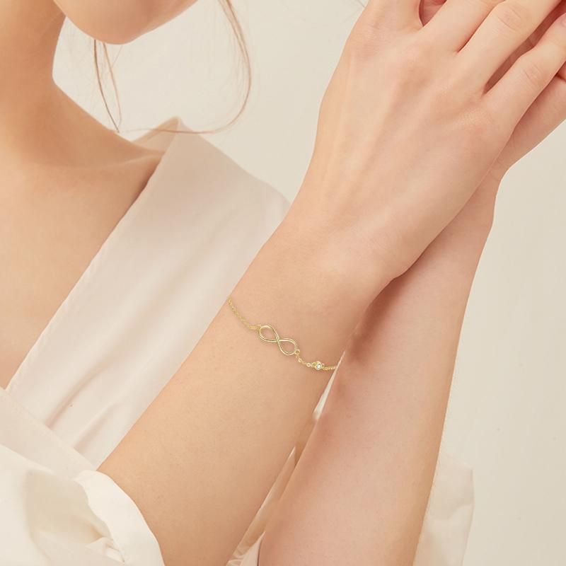 14 Karat Gold-Armband mit Unendlichkeitssymbol-Anhänger-2