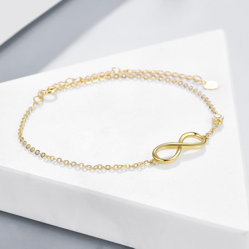 14 Karat Gold-Armband mit Unendlichkeitssymbol-Anhänger-3