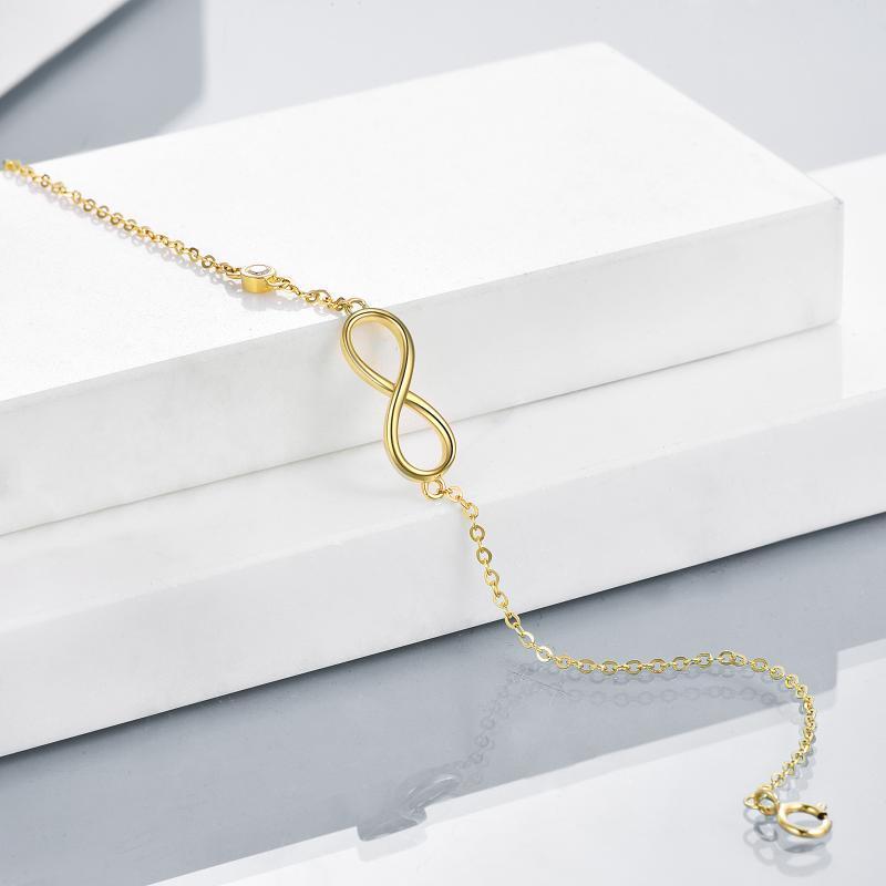 14 Karat Gold-Armband mit Unendlichkeitssymbol-Anhänger-4