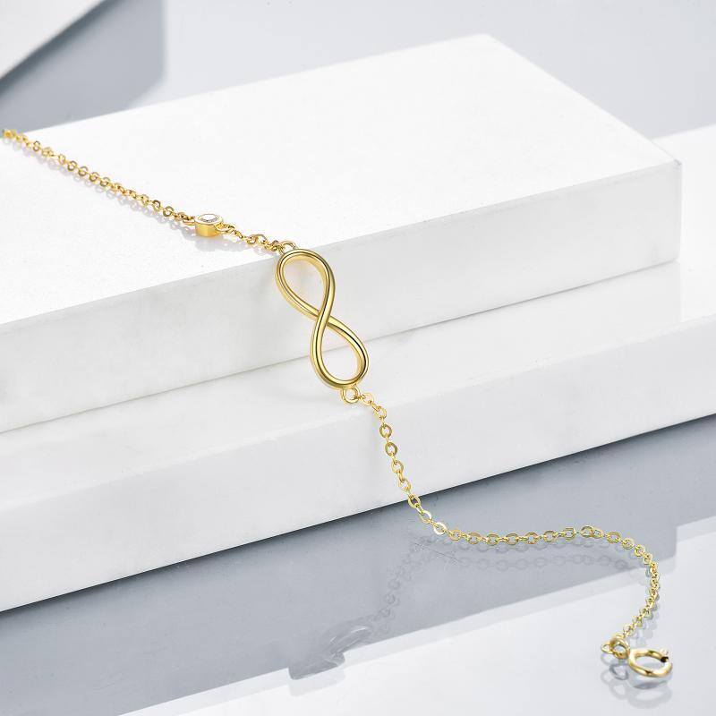 18K Gold Infinity Symbol Charm Bracelet-4