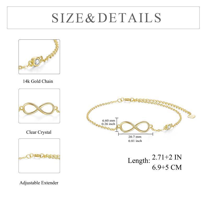 14 Karat Gold-Armband mit Unendlichkeitssymbol-Anhänger-5