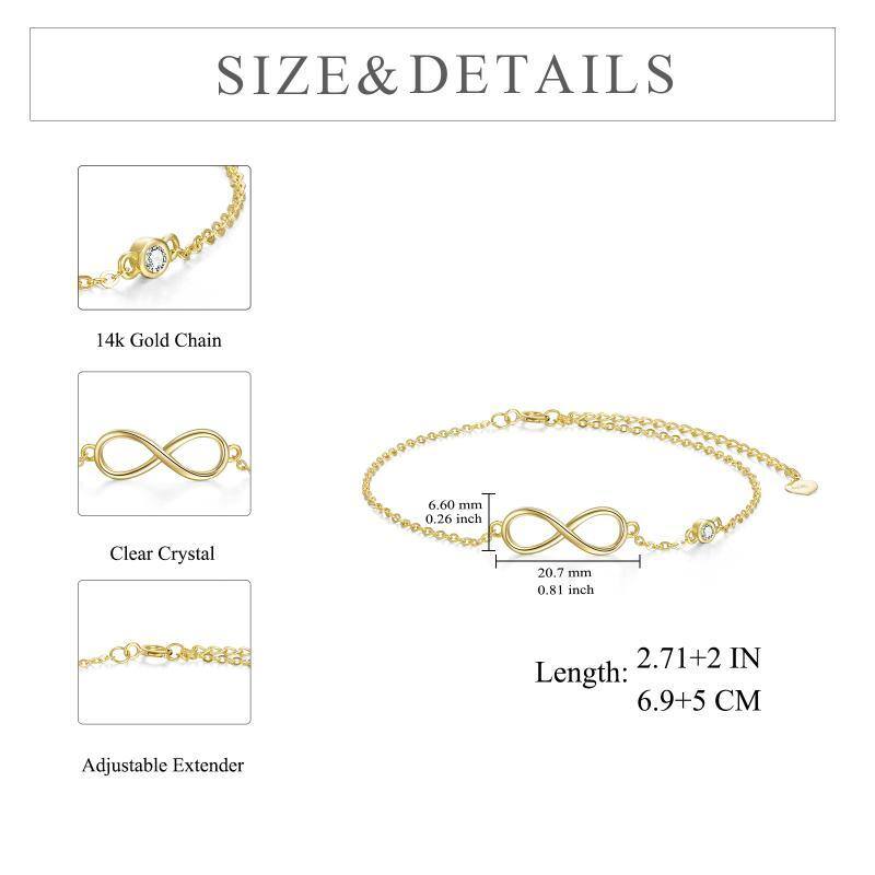 18K Gold Infinity Symbol Charm Bracelet-5