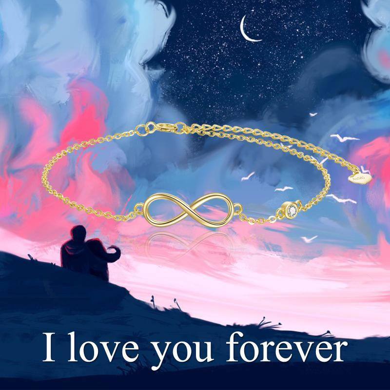 18K Gold Infinity Symbol Charm Bracelet-6