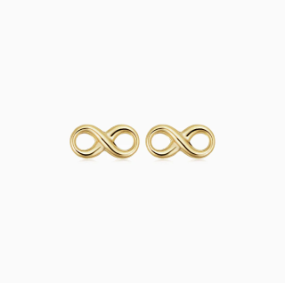 14K Gold Infinity Symbol Stud Earrings-2