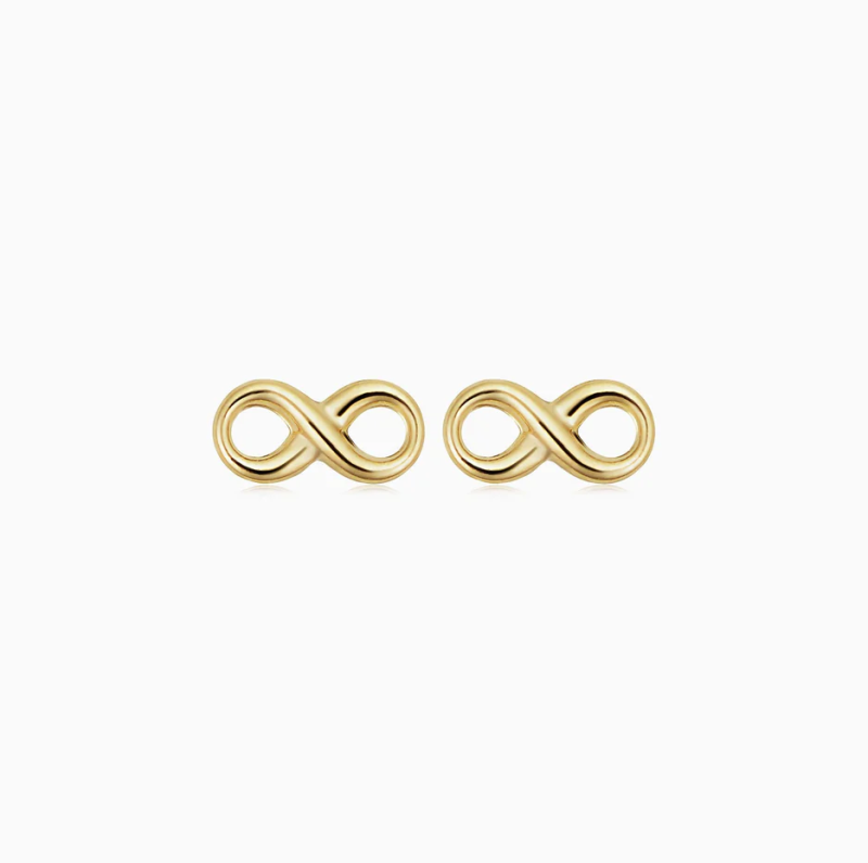 10K Gold Infinity Symbol Stud Earrings-6