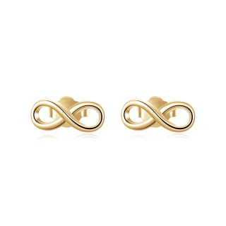 10K Gold Infinity Symbol Stud Earrings-31