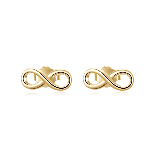 10K Gold Infinity Symbol Stud Earrings