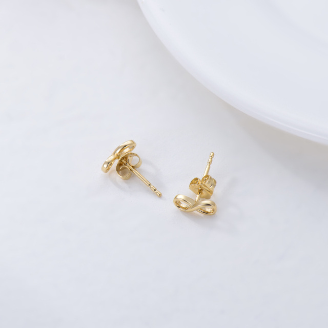 Boucles d'oreilles en or 14K symbole de l'infini-4