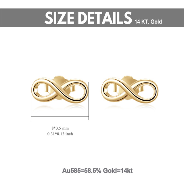 14K Gold Infinity Symbol Stud Earrings-5