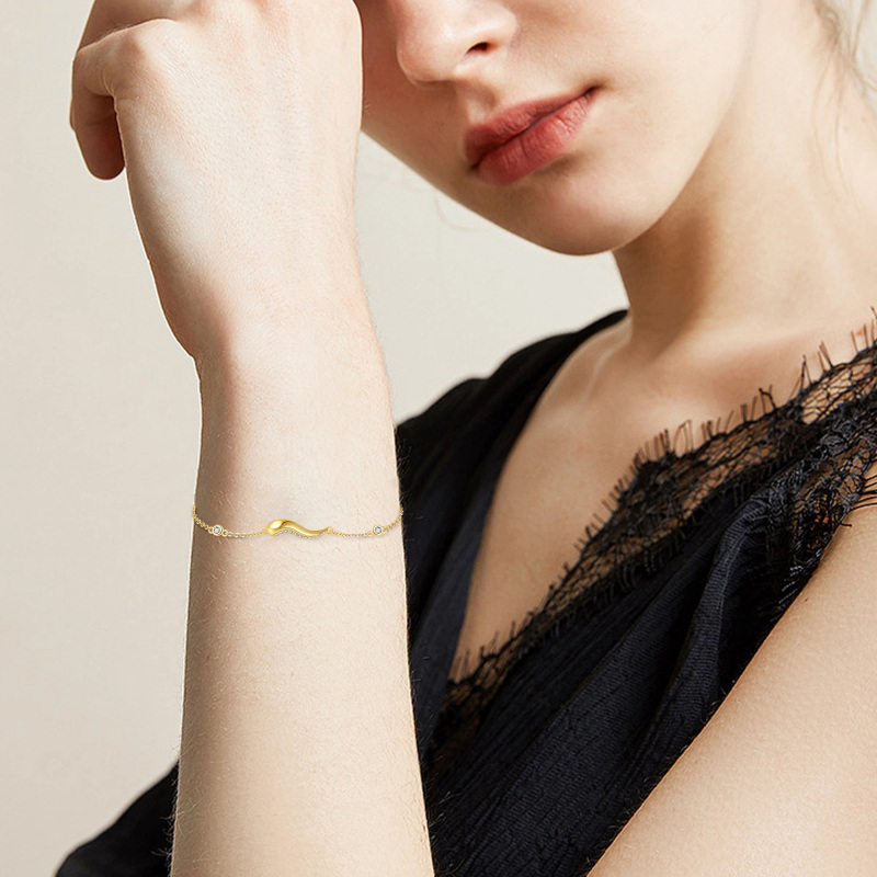 سوار من الذهب عيار 18 قيراطًا مرصع بالزركونيا المكعبة للنساء-2