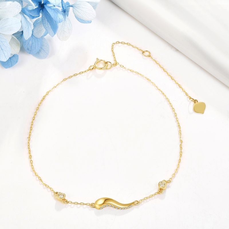 سوار من الذهب عيار 18 قيراطًا مرصع بالزركونيا المكعبة للنساء-3