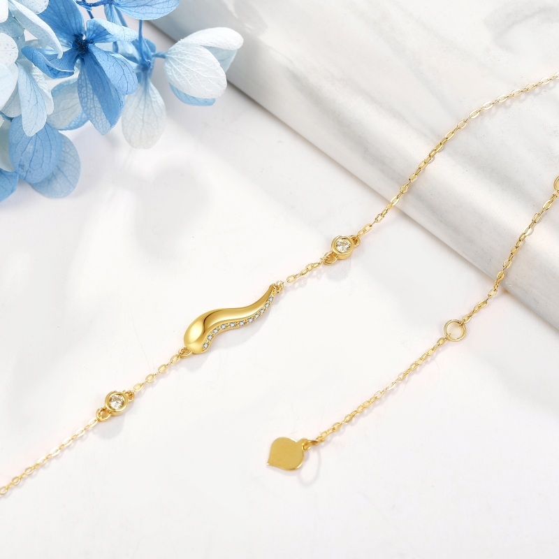 سوار من الذهب عيار 18 قيراطًا مرصع بالزركونيا المكعبة للنساء-4