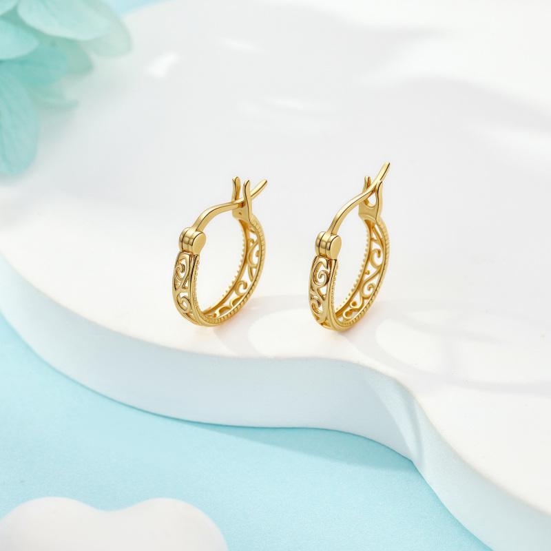 Pendientes de aro Ivy de oro de 18 quilates-2
